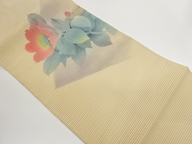 JAPANESE KIMONO / NAGOYA OBI FOR SUMMER / TSUZURE / FLOWER / ARTIST WORK 